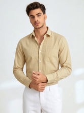 Golden Gingham Formal Shirt