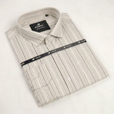 Ivory & Khaki Stripe Formal Shirt