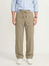 Desert Tapered Pleat Trouser — Warm Beige