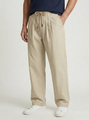 Sahara Plain Trouser — Warm Sand Beige
