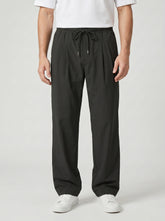 Noir Plain Trouser — Deep Charcoal Black