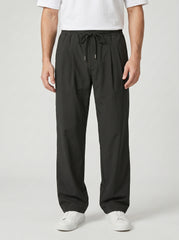 Noir Plain Trouser — Deep Charcoal Black