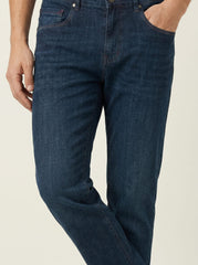 INDIGO WHISKER WASH — Premium Straight Fit Jeans D-1