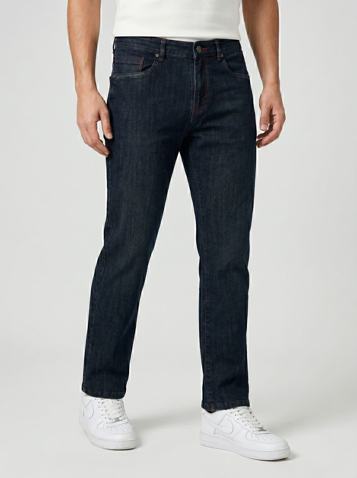 DARK CHARCOAL WASHED —Premium Straight Fit Jeans D-1