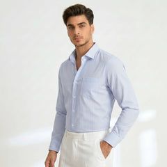 Azure Pinstripe Formal Shirt