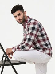 Bordeaux Plaid — Button Down Shirt