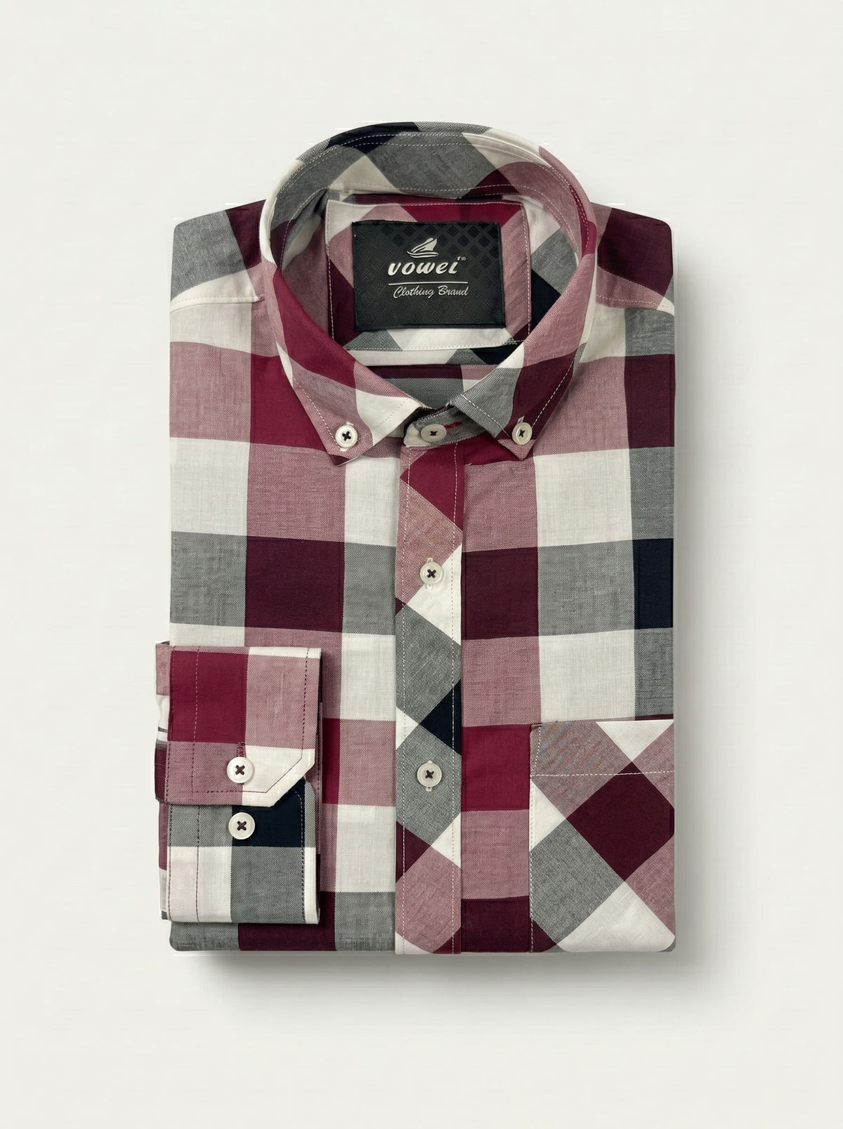 Bordeaux Plaid — Button Down Shirt