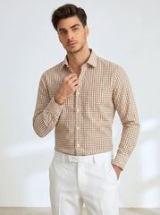 Caramel Gingham Formal Shirt