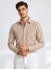 Caramel Gingham Formal Shirt