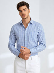 Sky Gingham Formal Shirt