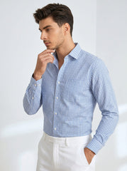 Sky Gingham Formal Shirt