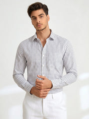 Navy Grid Formal Shirt