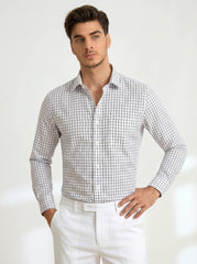 Navy Grid Formal Shirt