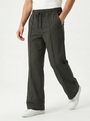 Obsidian Tapered Pleat Trouser — Jet Black