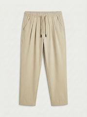 Sahara Plain Trouser — Warm Sand Beige